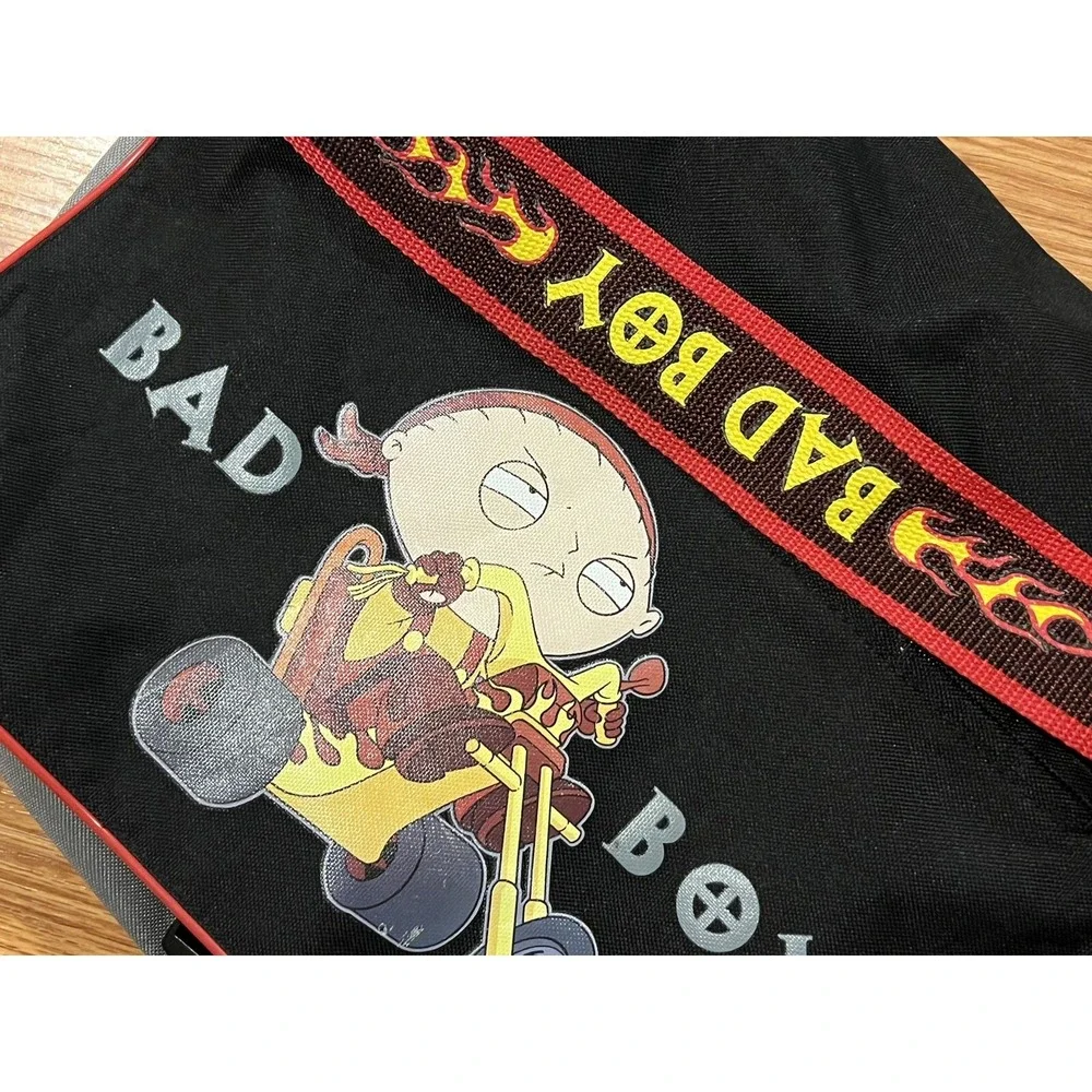 Vintage 2004 Family Guy Stewie Messenger Bag Bad Boy Y2K JNCO Flames Rare